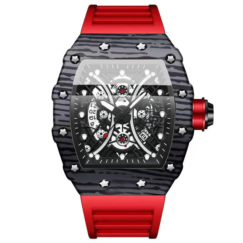 Luxury Square Sport Man Wristwatch Waterproof Luminous Chronograph Quartz Men's Watches Stainless Steel Men Watch Reloj