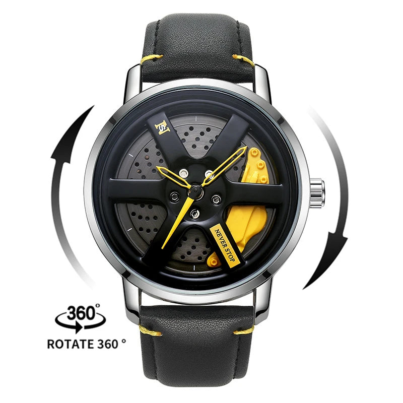 Luxury Sport Car Wheel Watch for Men Top Brand Car Wheel Rim Dial 3D Fashion Men's Watch Waterproof Men Watch Relogio Masculino