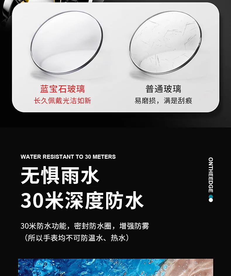 、RuiZhiYuan Swiss Fashion Watch - Waterproof Luminous Men's Alloy Quartz Watch, High-Value Business Dress Watch