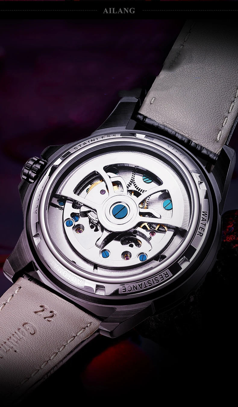 Luxury Sports Double Tourbillon Watches for Men Fashion Calendar Mechanical Watch Waterproof Luminous Clock Mens