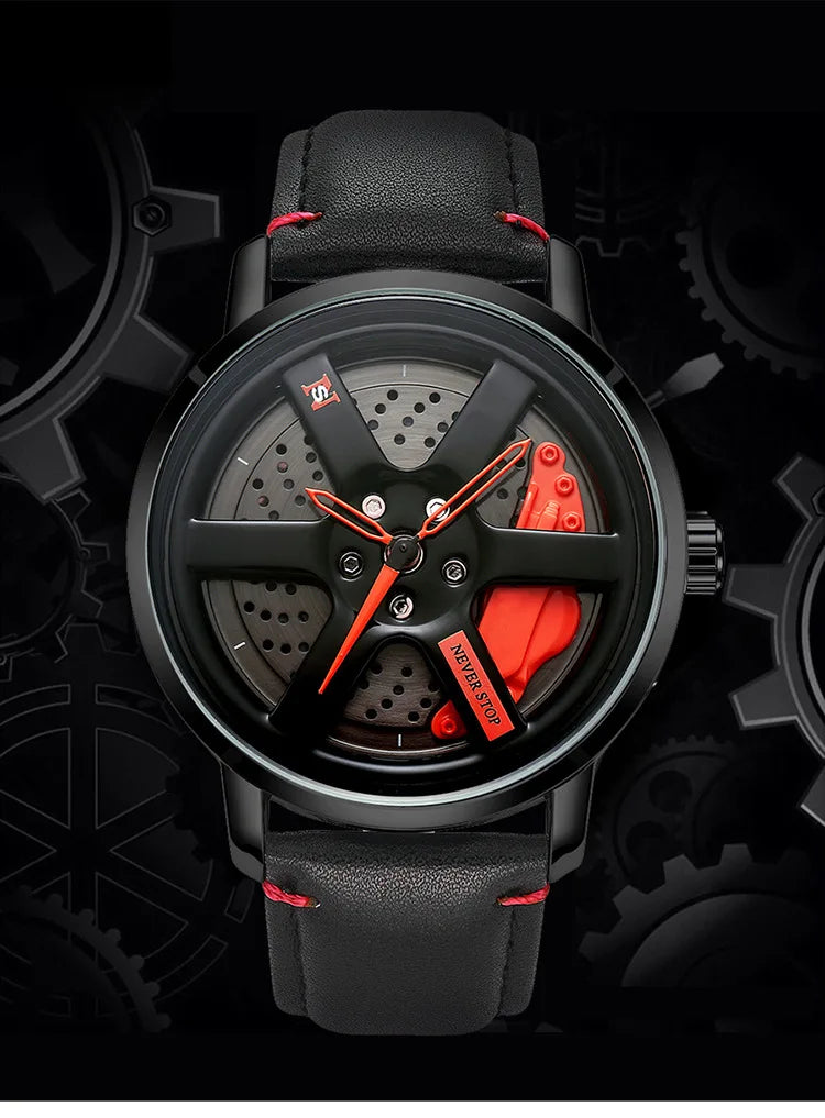 Luxury Sport Car Wheel Watch for Men Top Brand Car Wheel Rim Dial 3D Fashion Men's Watch Waterproof Men Watch Relogio Masculino