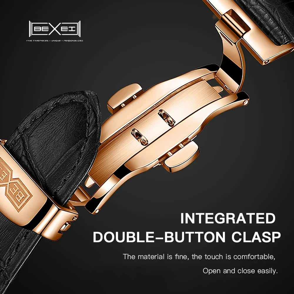 BEXEI 2025 Perpetual Calendar Automatic Watch Waterproof Mens Watches Top Brand Luxury Tourbillon Mechanical Watches for Man