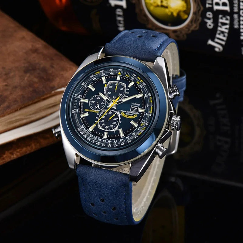 2025 new men's business multifunction fantasy round luxury wristwatch stainless steel strap quartz watch with date