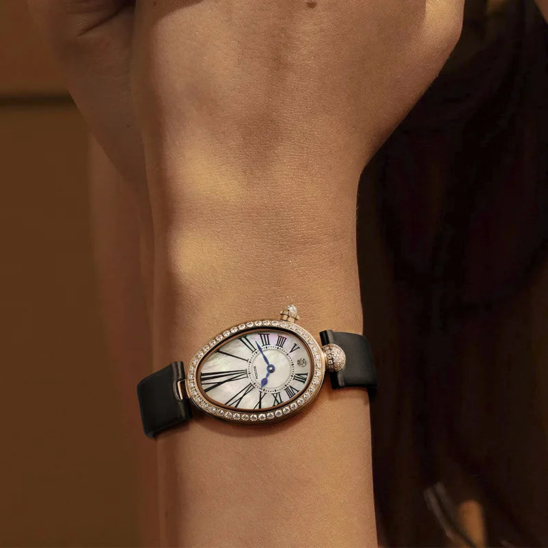 ROCOS Luxury Brand Woman Watch High Quality Fashion Oval Ladies Fashion Quartz watches Leather Waterproof  Watch for Women R0233