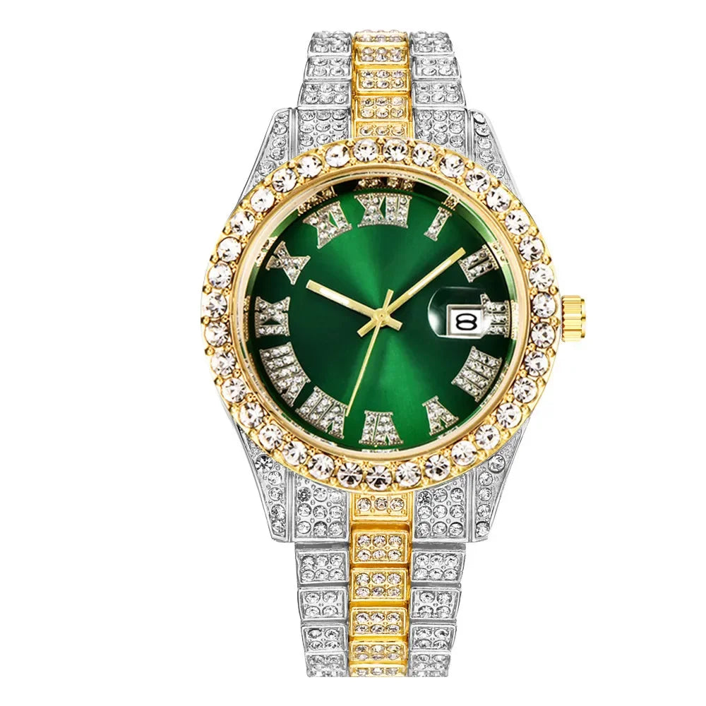 Relogio Masculino Men's Watches Luxury Quartz Watch Stainless Steel Diamond Fashion Luminous Clock Gift Watch Calendar 2023
