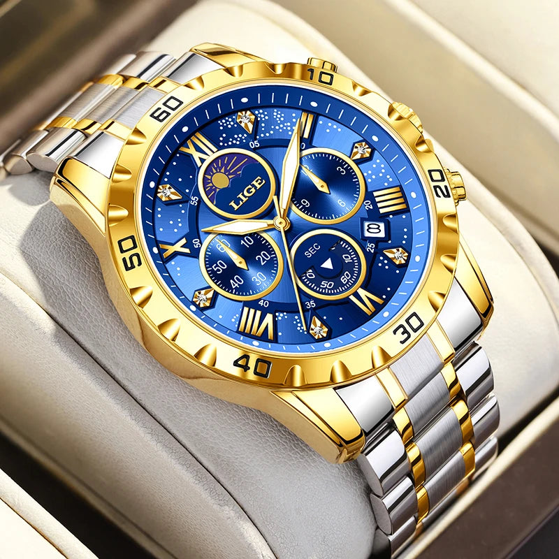 LIGE Woman Watches Rose Gold Top Brand Luxury Green Watch Women Quartz Waterproof Women's Wristwatch Ladies Girls Watches Clock