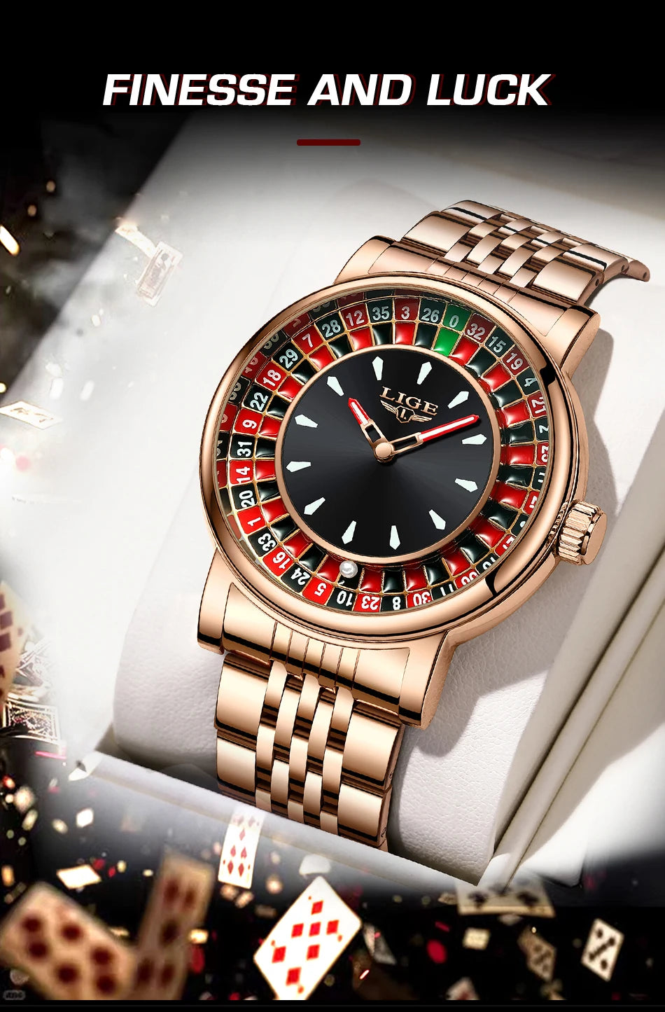 LIGE Men Watch Top Brand Luxury Arabic Numerals Rotating Dial Roulette Quartz Watches For Men Waterproof Luminous Man Wristwatch