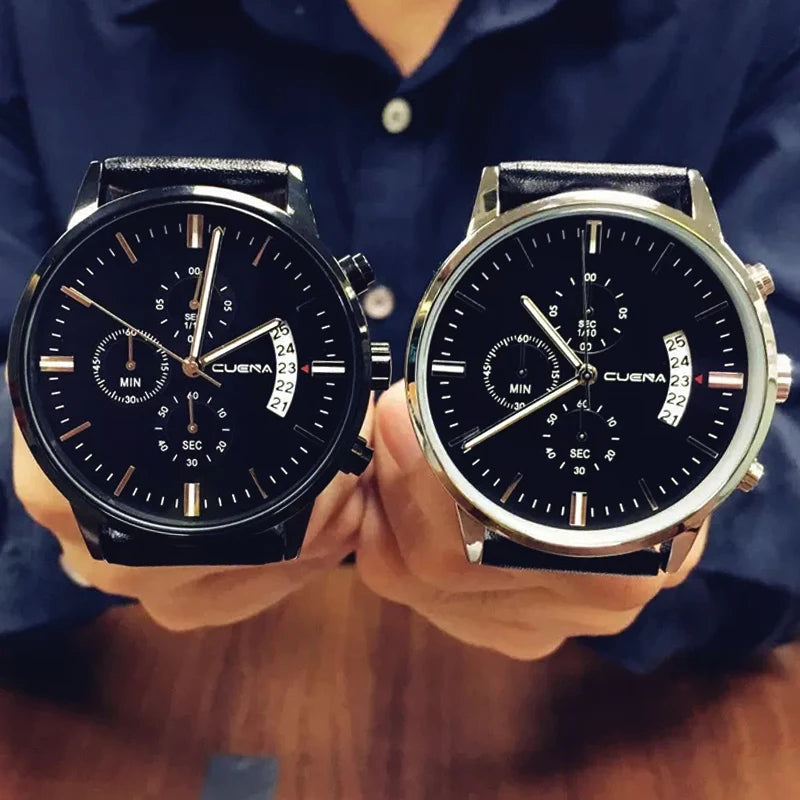 2023 Fashion Men's Watch Brand Luxury Male Quartz Watches Minimalist Casual Leather Strap Digital Calendar Wristwatch Men Clock