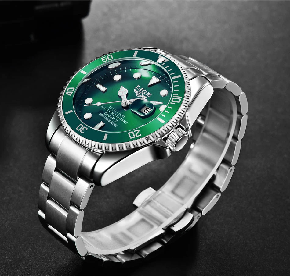 Reloj Hombre LIGE Luxury Business Man Watch Waterproof Luminous Male Clock Fashion Calendar Stainless Steel Quartz Men Watches