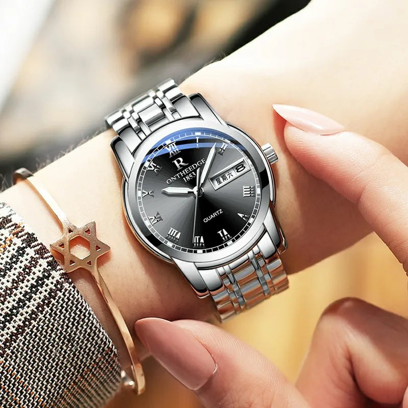 、RuiZhiYuan Swiss Fashion Watch - Waterproof Luminous Men's Alloy Quartz Watch, High-Value Business Dress Watch