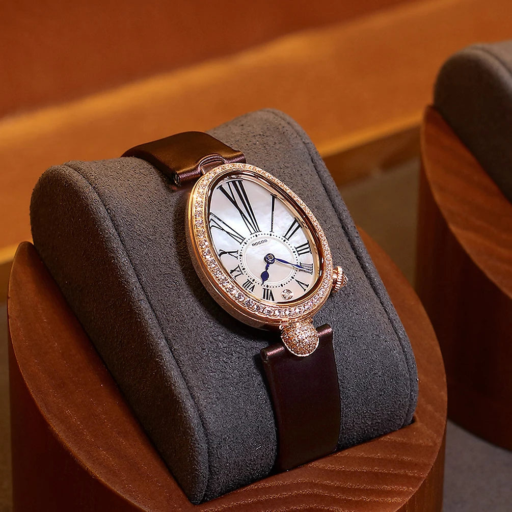 ROCOS Luxury Brand Woman Watch High Quality Fashion Oval Ladies Fashion Quartz watches Leather Waterproof  Watch for Women R0233