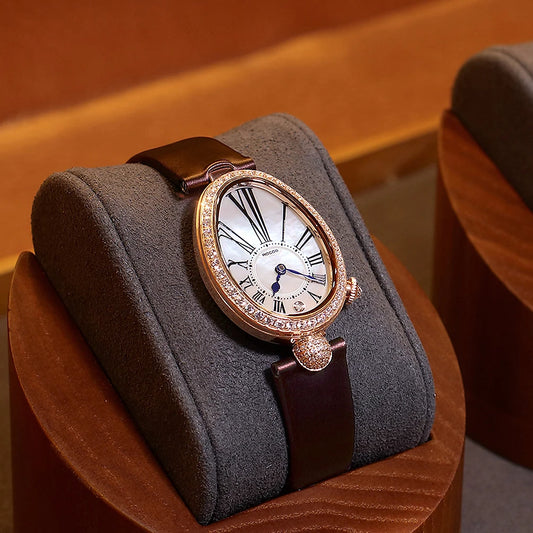 ROCOS Luxury Brand Woman Watch High Quality Fashion Oval Ladies Fashion Quartz watches Leather Waterproof  Watch for Women R0233