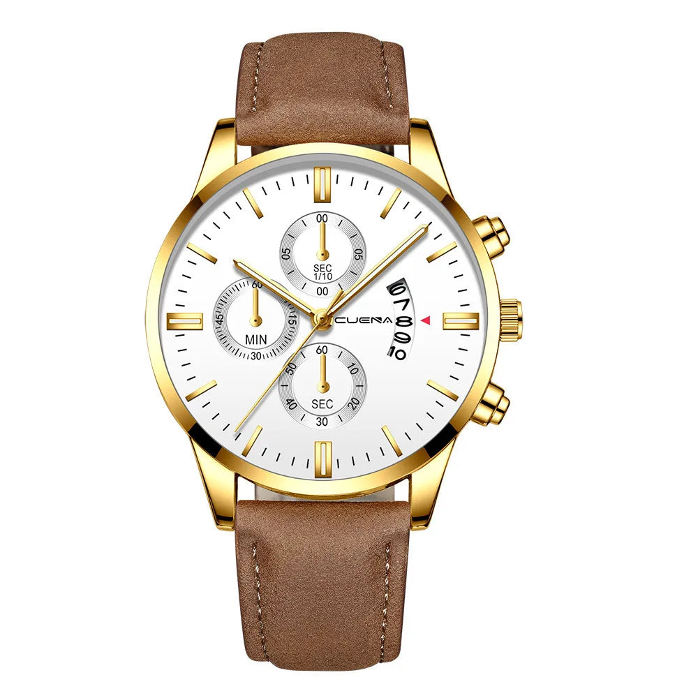 2023 Fashion Men's Watch Brand Luxury Male Quartz Watches Minimalist Casual Leather Strap Digital Calendar Wristwatch Men Clock