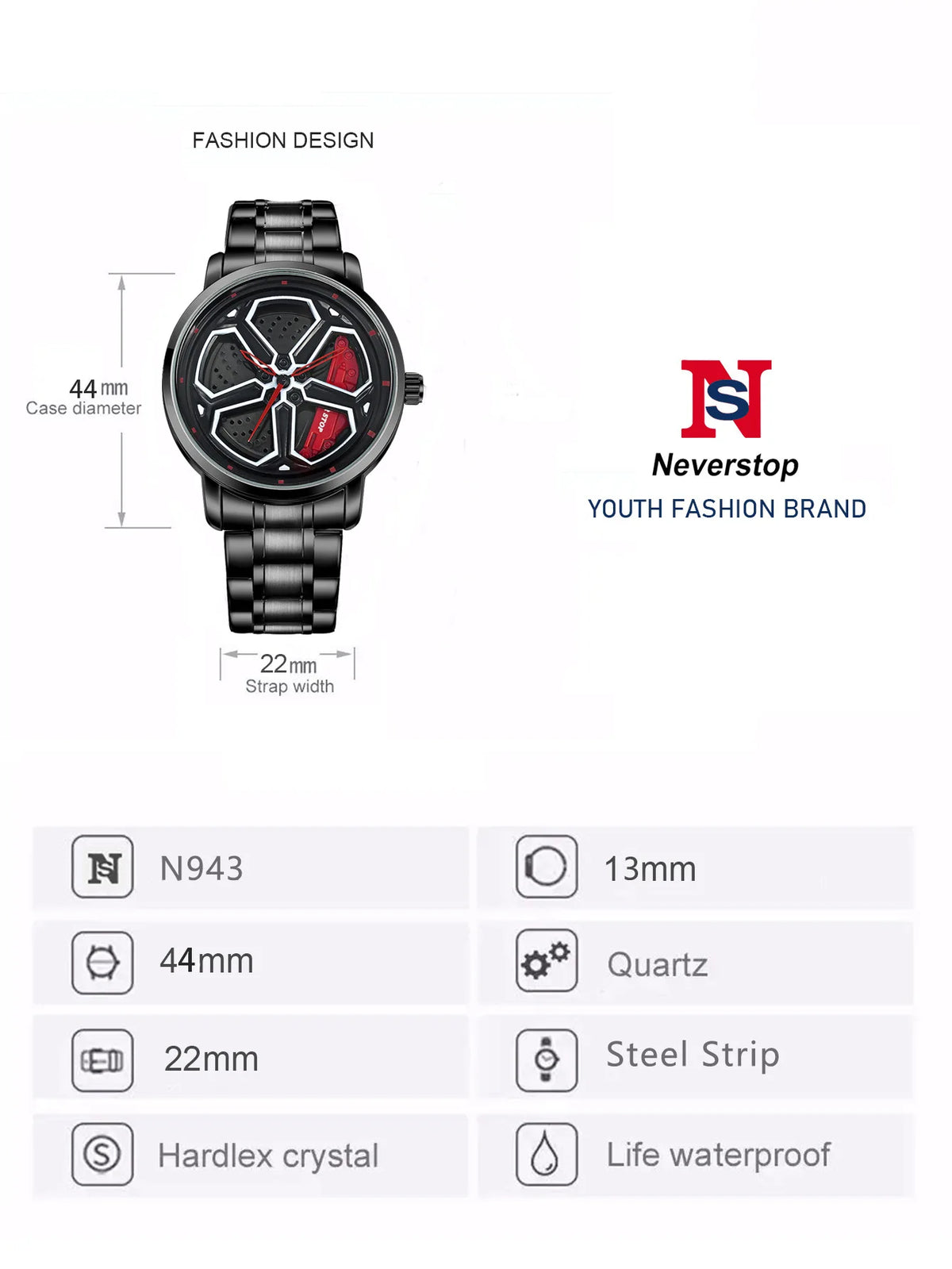 Luxury Sport Car Wheel Watch for Men Top Brand Car Wheel Rim Dial 3D Fashion Men's Watch Waterproof Men Watch Relogio Masculino