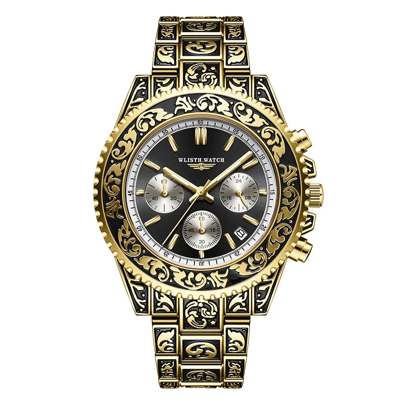 Retro Luxury Watches for Man Automatic Watch Sculpture Wrist Watch Waterproof Stainless Steel Watch Men's Clock Vintage reloj