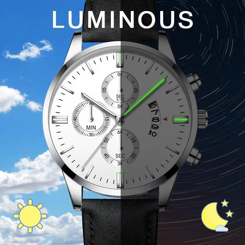 2023 Fashion Men's Watch Brand Luxury Male Quartz Watches Minimalist Casual Leather Strap Digital Calendar Wristwatch Men Clock