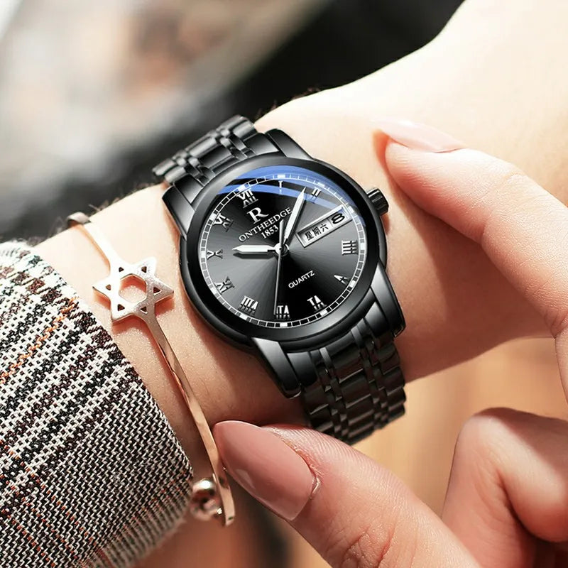 、RuiZhiYuan Swiss Fashion Watch - Waterproof Luminous Men's Alloy Quartz Watch, High-Value Business Dress Watch