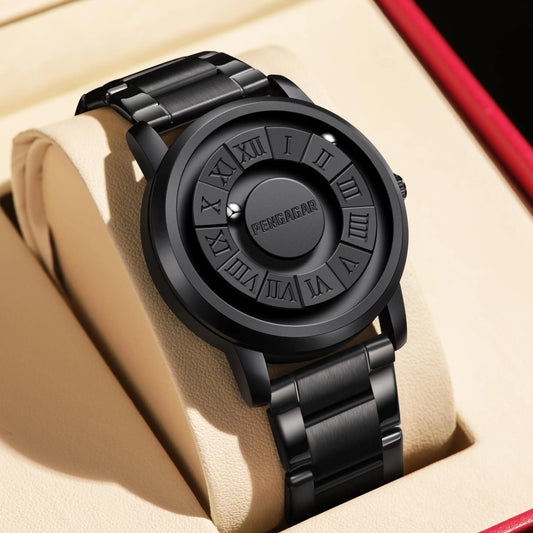 2025 New Men's Watches Top Luxury Quartz Watch For Men Creative Scrolling Pointer Magnetic Force Wrist Clock Relogio Masculino