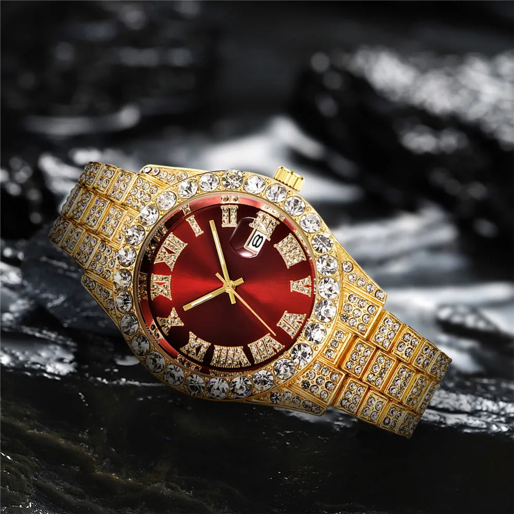 Relogio Masculino Men's Watches Luxury Quartz Watch Stainless Steel Diamond Fashion Luminous Clock Gift Watch Calendar 2023