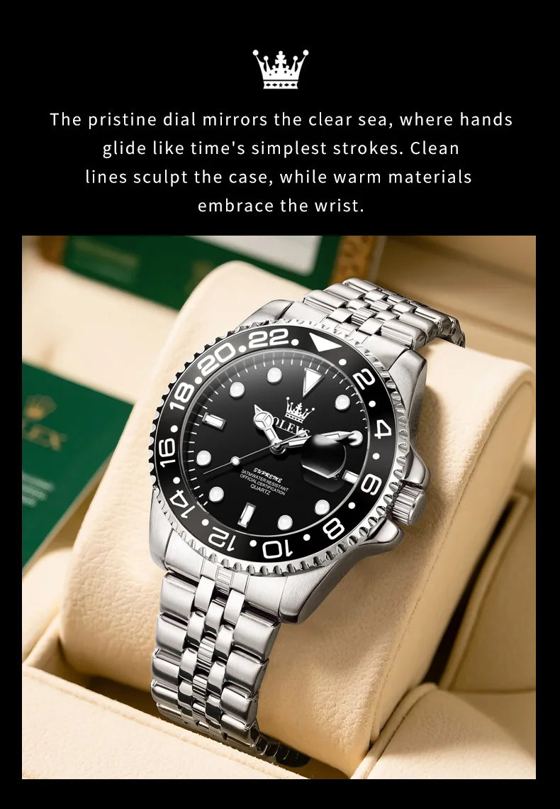OLEVS 5657 Watch For Men Original Fashion Date Sports Business Quartz Man Watch Top Brand  Big Dial Waterproof Luminous Luxury