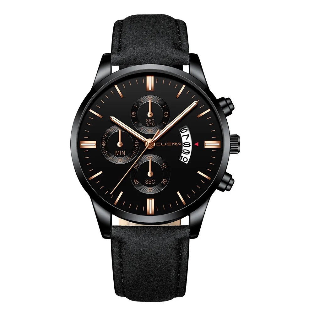 2023 Fashion Men's Watch Brand Luxury Male Quartz Watches Minimalist Casual Leather Strap Digital Calendar Wristwatch Men Clock