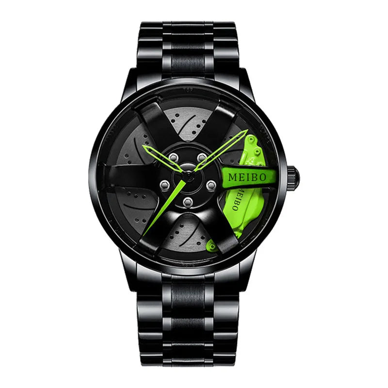 2025 Top Men Leather Watches Men Car Wheel Hub Stainless Steel Quartz Watch For Mens Military Sports Watch Relogio Masculino