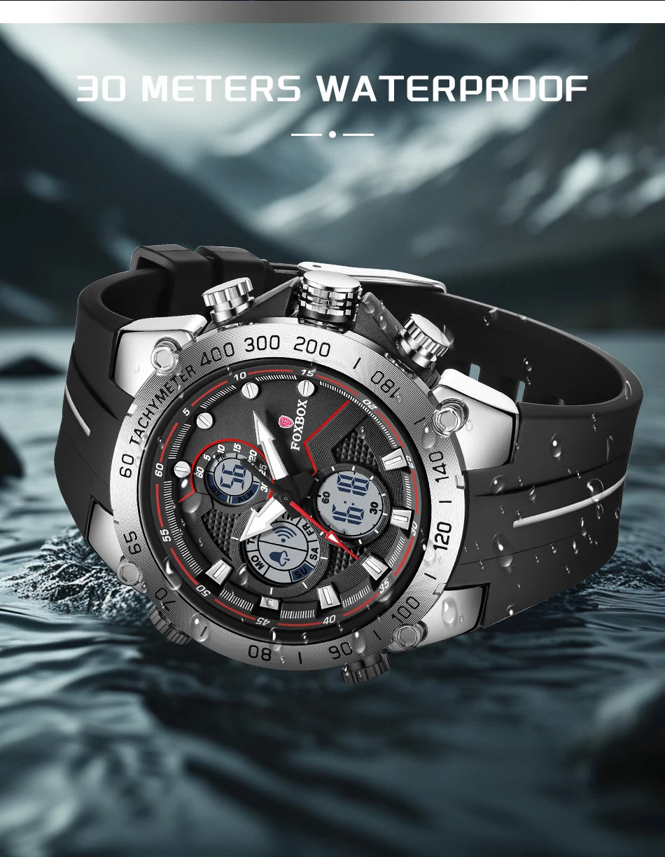LIGE New Watches Mens Luxury Brand LED Digital Analog Waterproof Quartz Wristwatch Sports Chronograph Clock Relogio Masculino