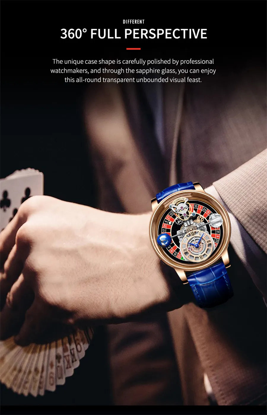 Relogio PINDU Fixed Roulette Watch Latest Design Quartz Watch Men Waterproof Leather Man Wristwatch Upgraded Version