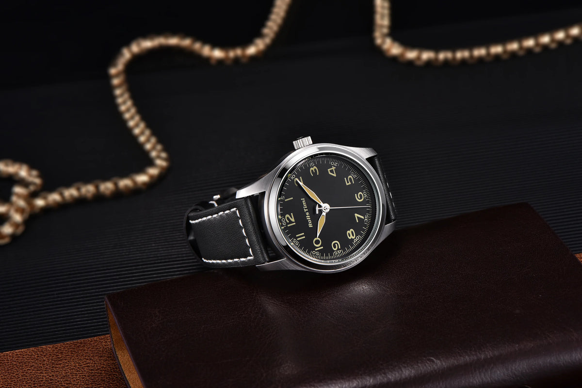 2025 New Rollstimi Men's Brand Watches Quartz Sapphire Mirror Men Simple Luminous Waterproof Wristwatch Business Leather Clock