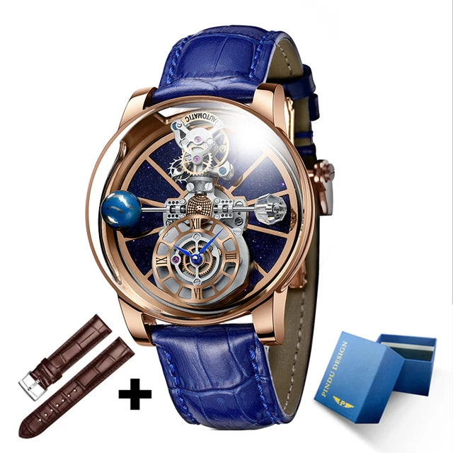 Relogio PINDU Fixed Roulette Watch Latest Design Quartz Watch Men Waterproof Leather Man Wristwatch Upgraded Version