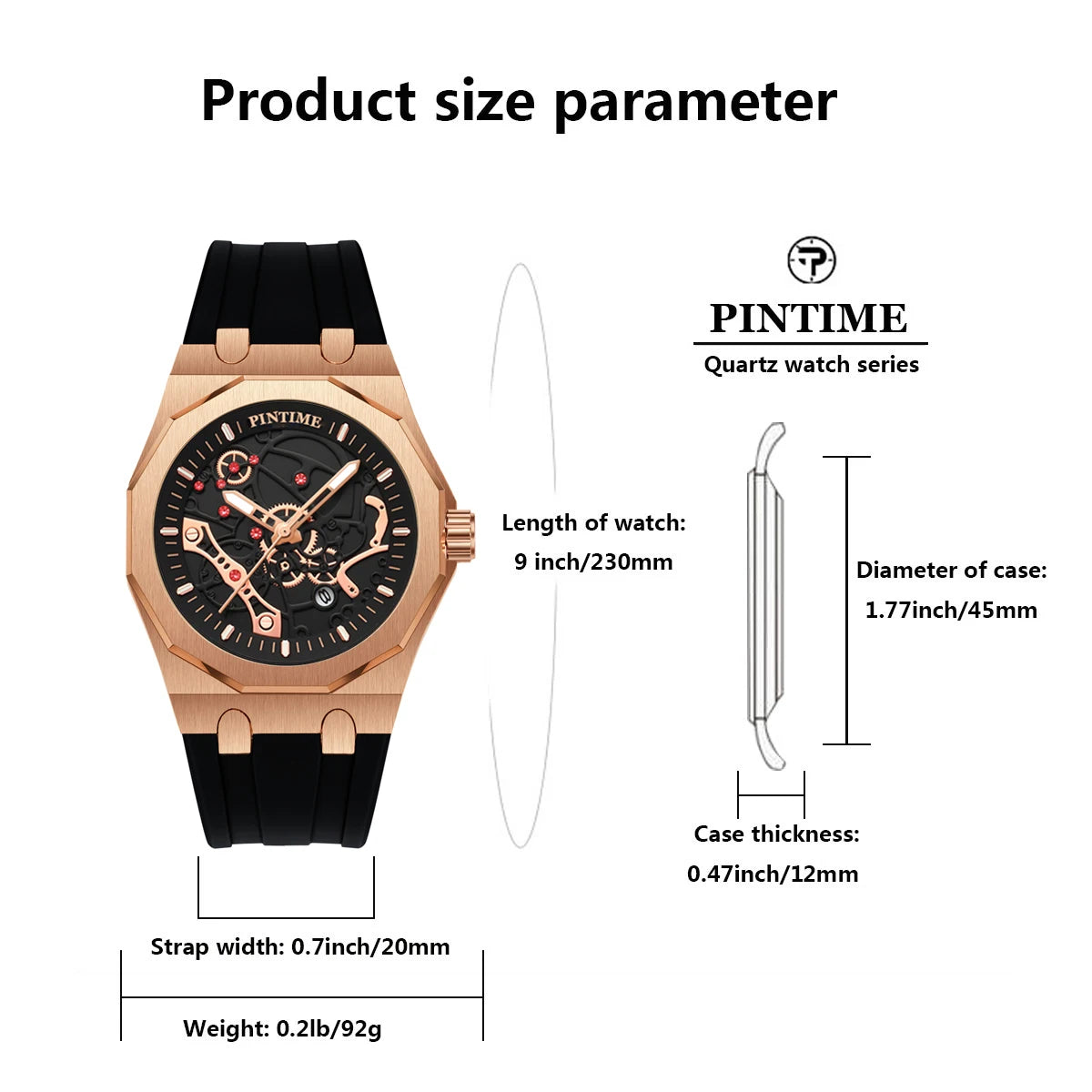 Premium Luxury Sports Watch for Men Water Resistant Automatic Mechanical Stone Style Timepiece Men's Wristwatch Retro Watch