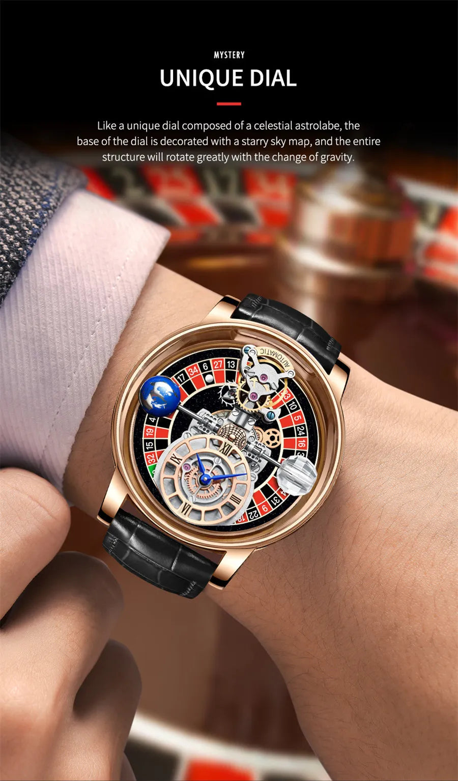 Relogio PINDU Fixed Roulette Watch Latest Design Quartz Watch Men Waterproof Leather Man Wristwatch Upgraded Version