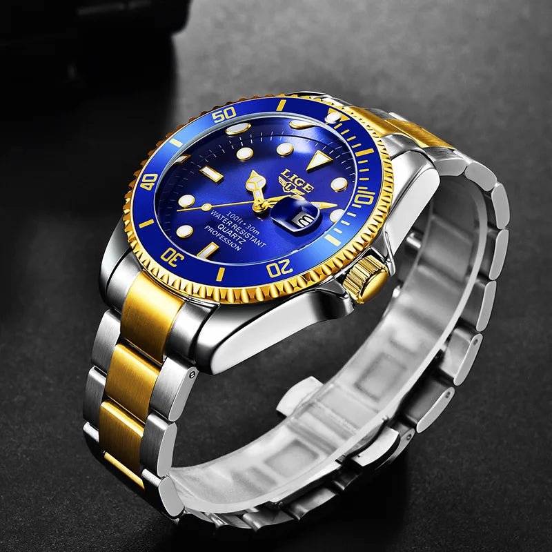 Reloj Hombre LIGE Luxury Business Man Watch Waterproof Luminous Male Clock Fashion Calendar Stainless Steel Quartz Men Watches