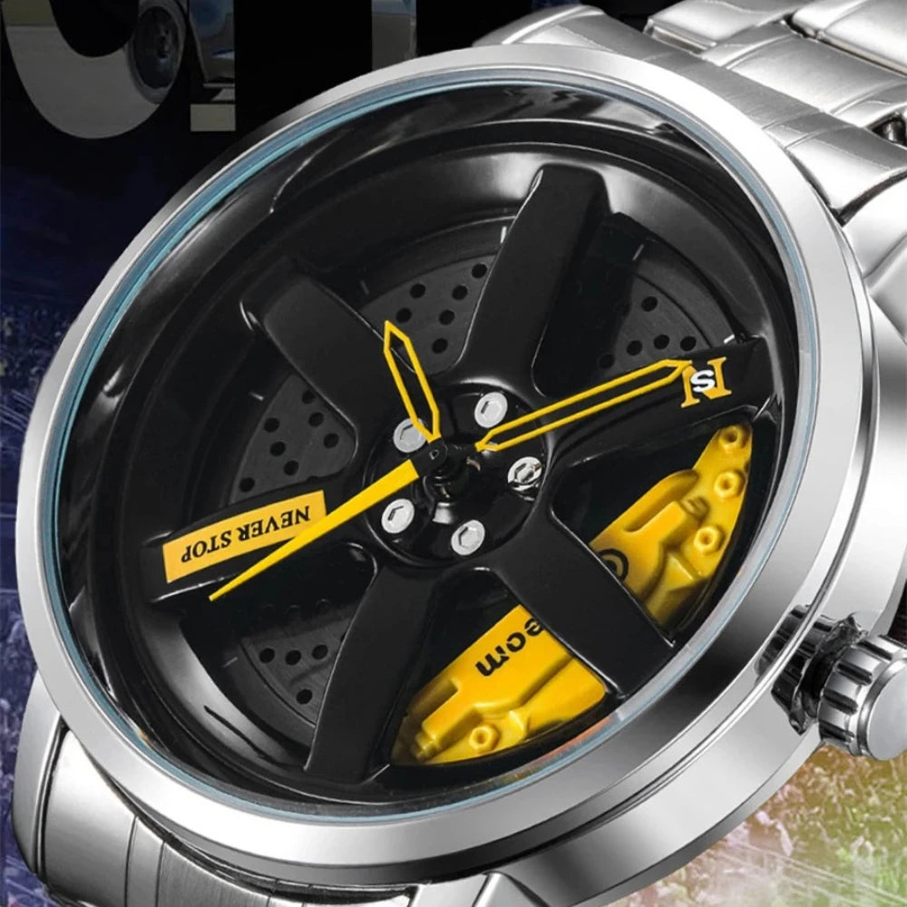 Luxury Sport Car Wheel Watch for Men Top Brand Car Wheel Rim Dial 3D Fashion Men's Watch Waterproof Men Watch Relogio Masculino