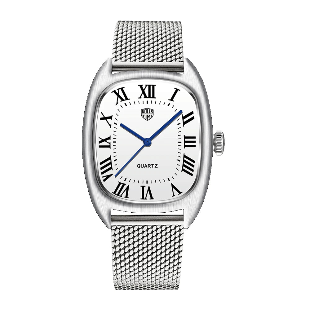 RollsTime 2026 New Mens Watches Top Brand Luxury Man Quartz Watch For Men Waterproof Sports VH31 Wristwatches Leather Clock Gift
