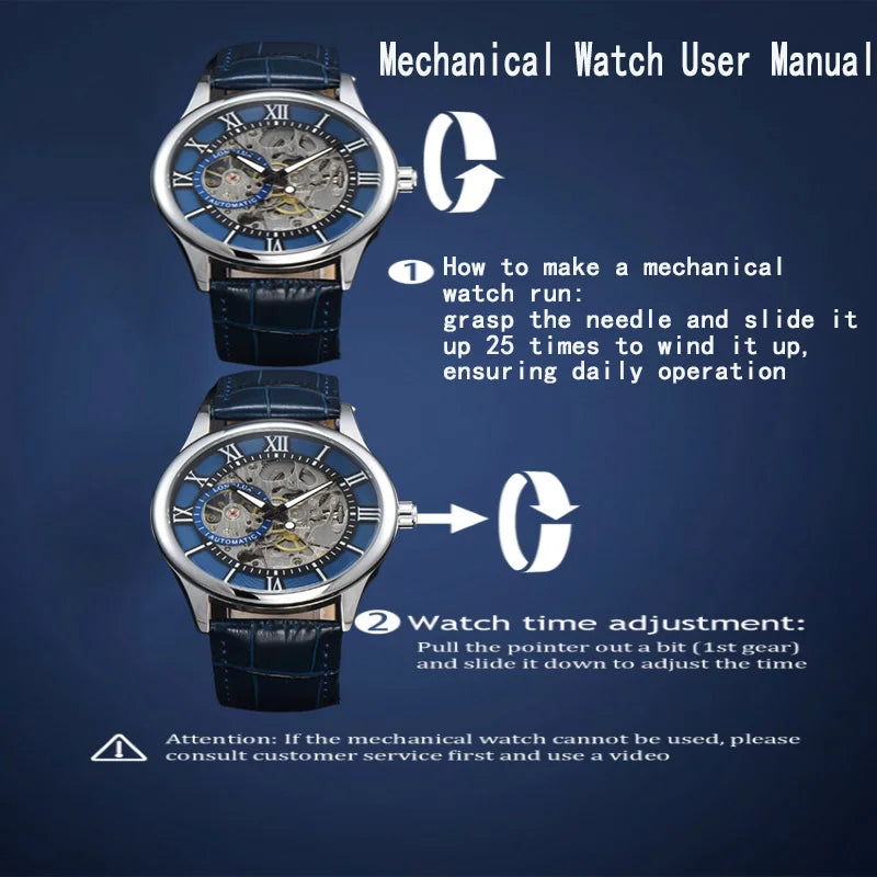 Men automatic watch luxury rome mechanical watches waterproof skeleton noctilucent leather mens watch choice of gift giving