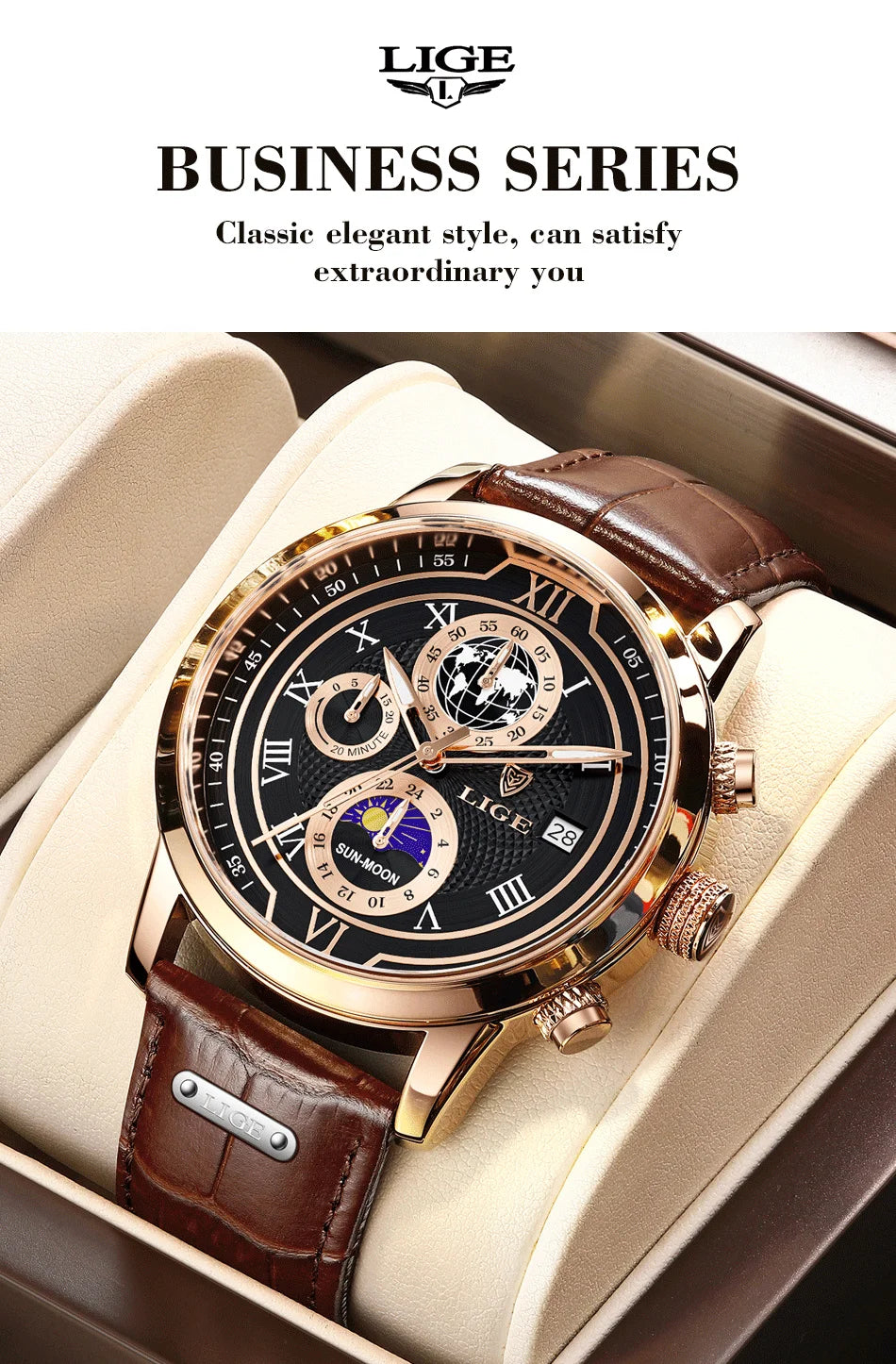 2025 LIGE Fashion Watch Men Sports Quartz Clocks Mens Watches Top Brand Leather Military Waterproof Date Watch Relogio Masculino