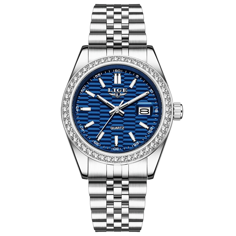 LIGE NEW Men's watches Luxury Fashion Quartz clock Stainless Steel Waterproof Luminous watches for men relogios masculino+BOX