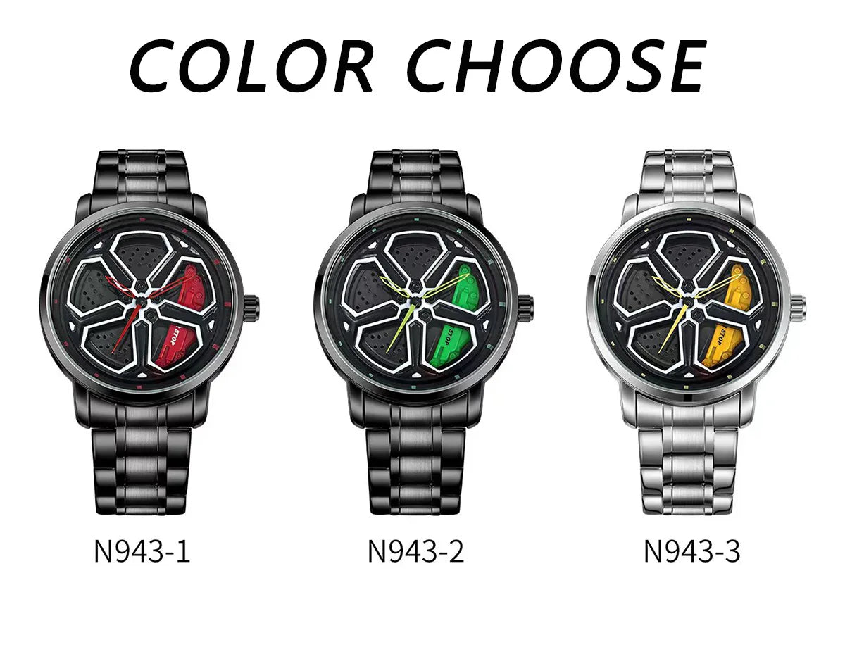 Luxury Sport Car Wheel Watch for Men Top Brand Car Wheel Rim Dial 3D Fashion Men's Watch Waterproof Men Watch Relogio Masculino