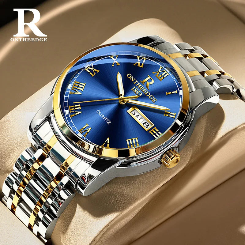 、RuiZhiYuan Swiss Fashion Watch - Waterproof Luminous Men's Alloy Quartz Watch, High-Value Business Dress Watch
