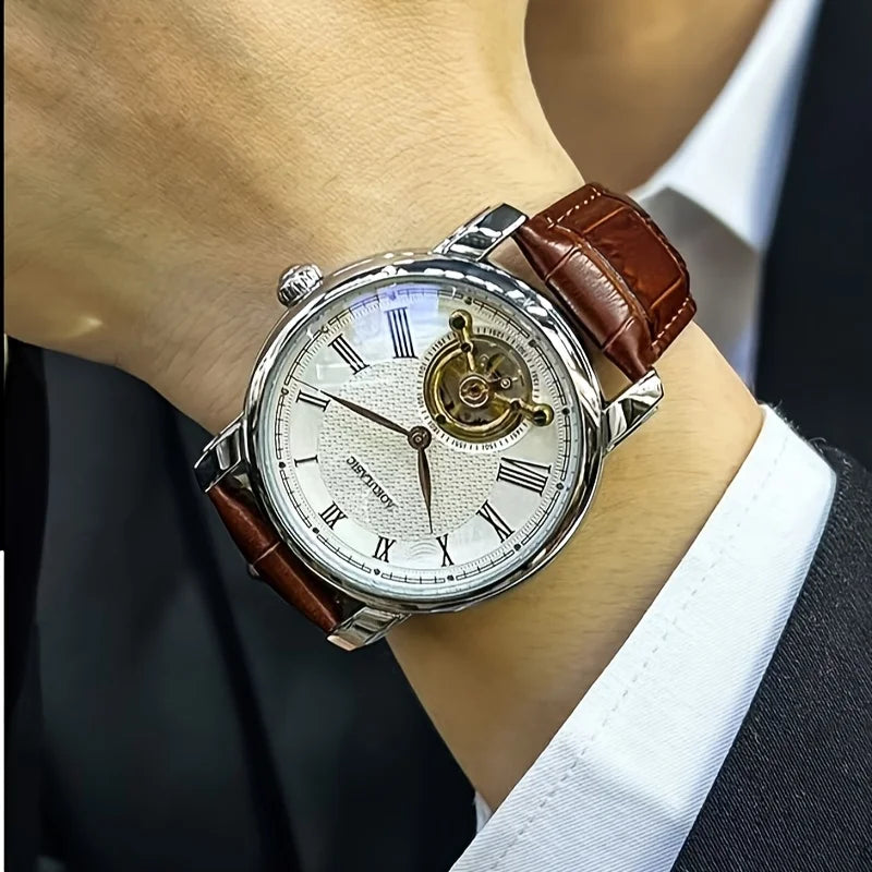 New Mechanical Watch, Fully Automatic, Hollow-Out, Luxurious Men's Watch, High Appearance Value, Cool, Best-Selling Watch for Men, Fashionable Business Casual, Stylish Trendy Men's Wristwatch, Top Choice for Gift-Giving, High