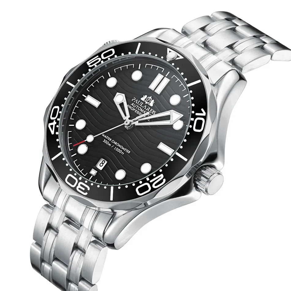 Luxury New Automatic Watch for Men Mechanical Watches Stainless Steel Bracelet Ceramic Diver