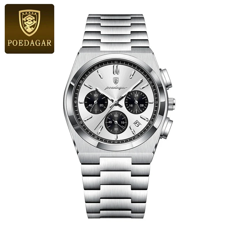 Classical Stop Watch Men Watches 2024 Luxury Sport Three-Eyes Multifunction Quartz Wristwatch Man Clock Waterproof Luminous Date