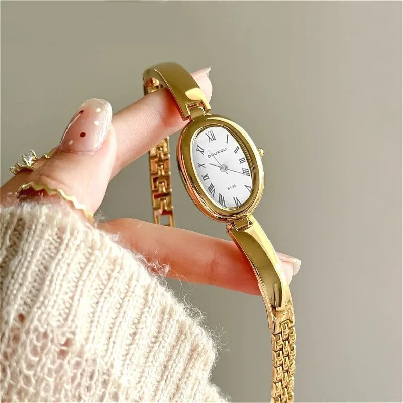 Famous Brand Women Oval Dial Quartz Watches Luxury Ladies Bracelet Strap Wristwatch Relogio Montre Femme Dropshipping Clock