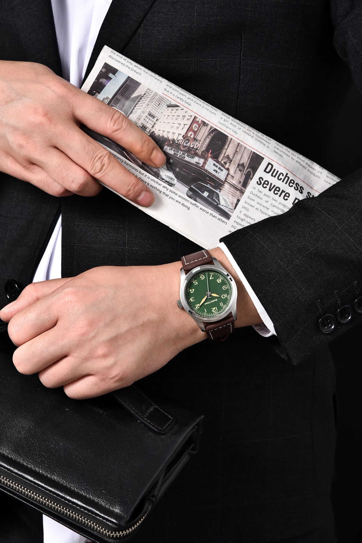 2025 New Rollstimi Men's Brand Watches Quartz Sapphire Mirror Men Simple Luminous Waterproof Wristwatch Business Leather Clock