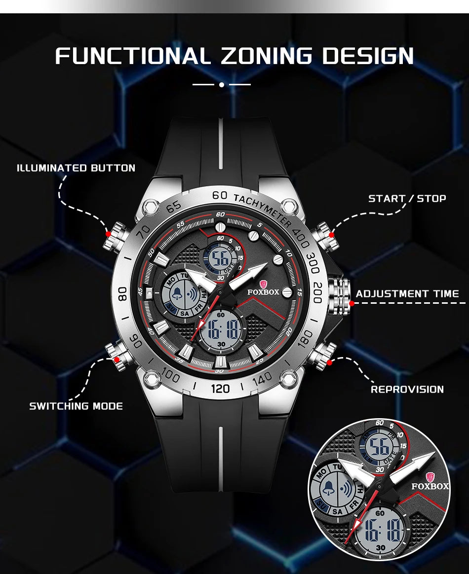 LIGE New Watches Mens Luxury Brand LED Digital Analog Waterproof Quartz Wristwatch Sports Chronograph Clock Relogio Masculino