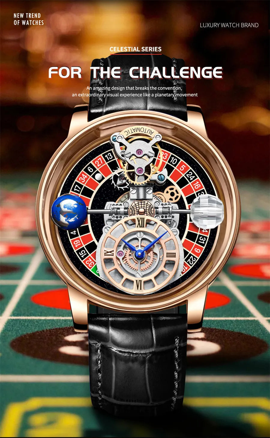 Relogio PINDU Fixed Roulette Watch Latest Design Quartz Watch Men Waterproof Leather Man Wristwatch Upgraded Version