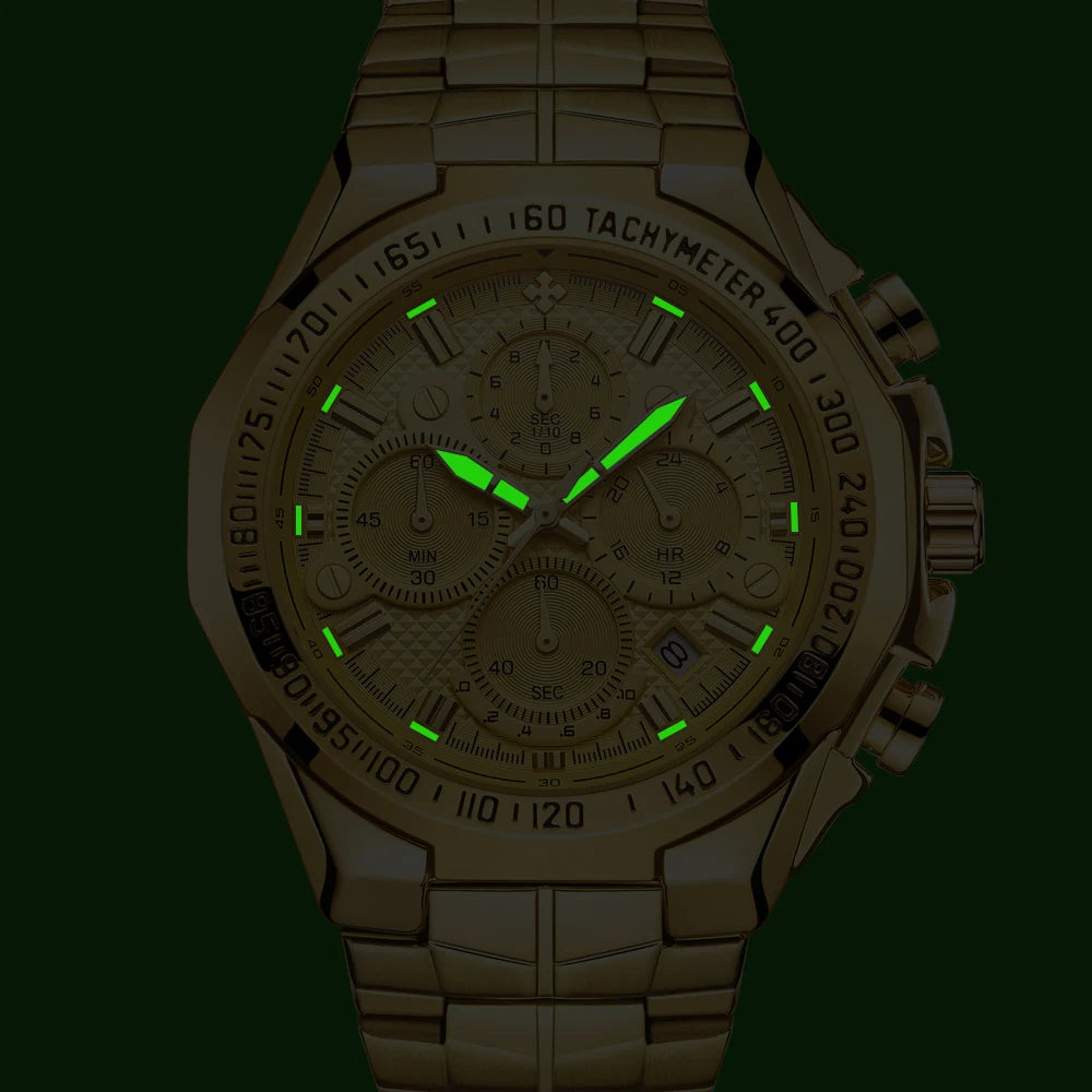 Relogio Masculino WWOOR Mens Watches 2024 Top Brand Luxury Wrist Watches For Men Gold Big Golden Male Chronograph Wristwatch Man