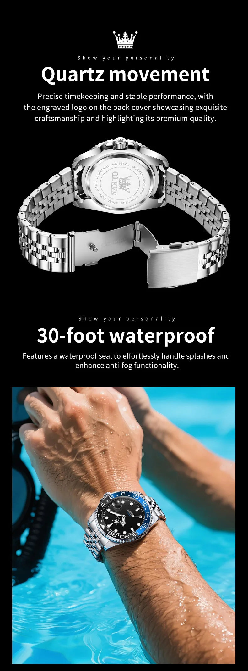 OLEVS 5657 Watch For Men Original Fashion Date Sports Business Quartz Man Watch Top Brand  Big Dial Waterproof Luminous Luxury