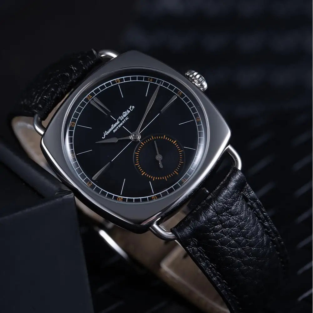 Hruodland 2024 New Retro Men's Automatic Mechanical Watches F028 Stainless steel brown leather Waterproof 10Bar reloj hombre